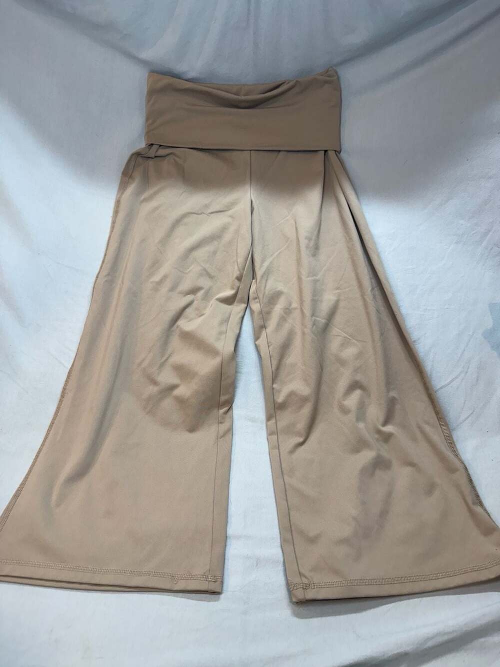 Rewash Active Knit Wide Leg Fold-over Waistband Yoga Pants